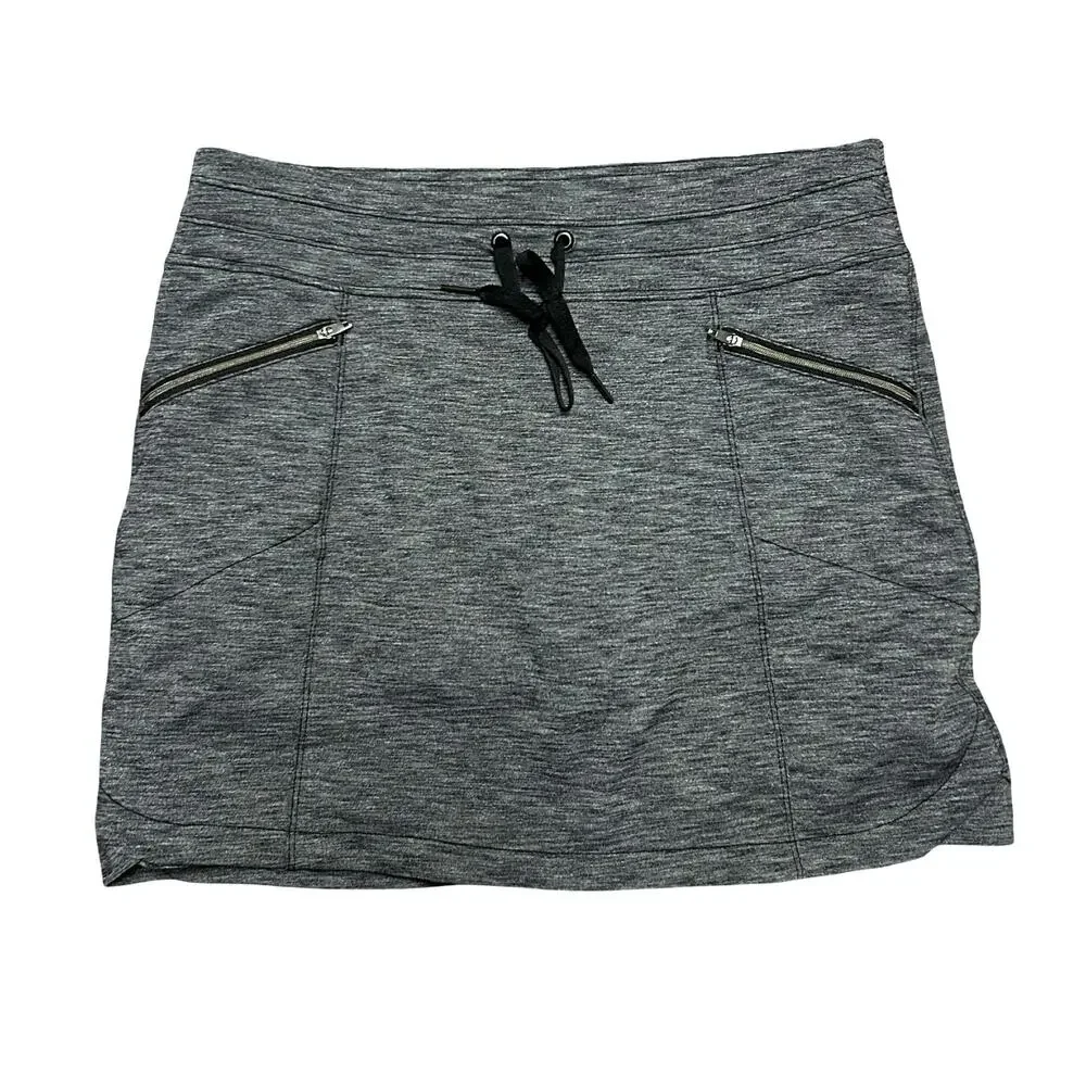 Athleta Metro Skort Womens Small Heathered Gray Zip Pockets Performance Golf
